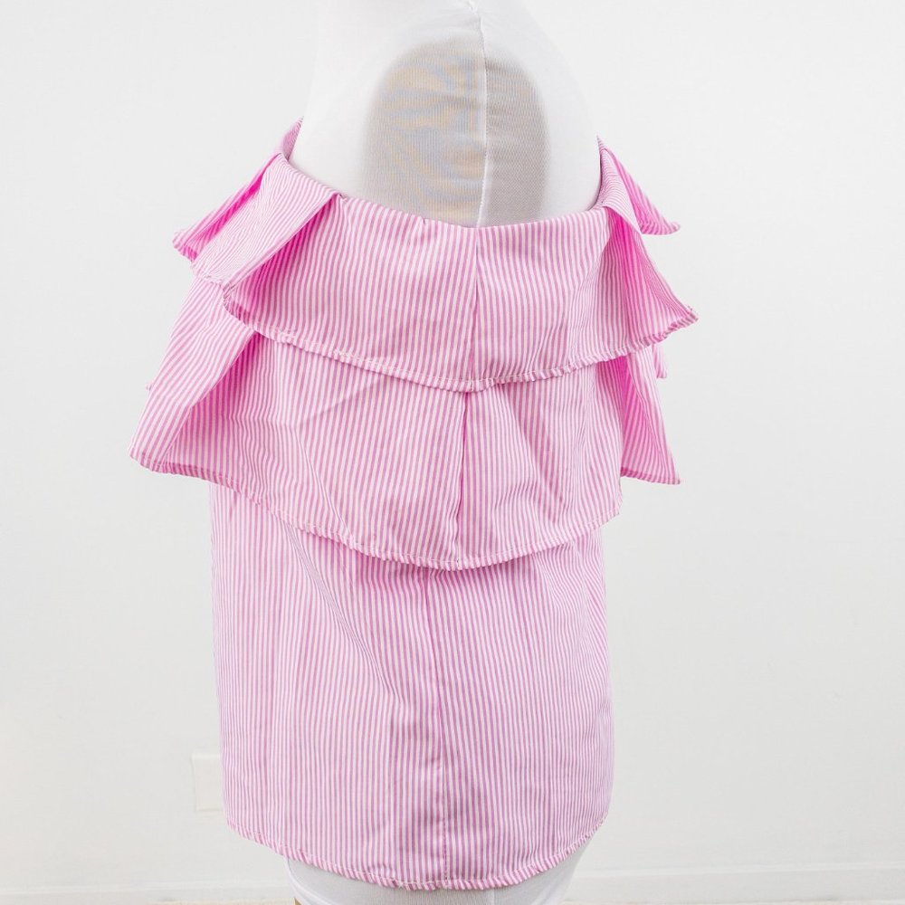 ASOS XL One Shoulder Ruffle Blouse Top Pink - Picture 3 of 7
